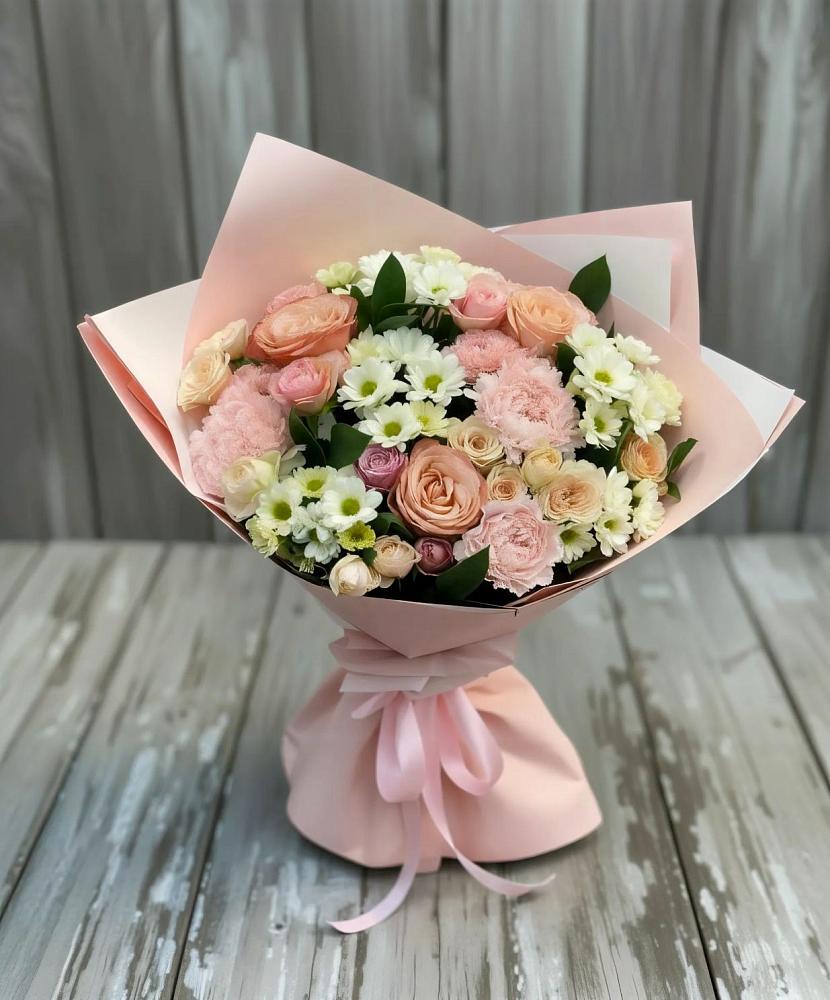 Букет цветов из: Гвоздики, Розы и Хризантемы в Гвазде