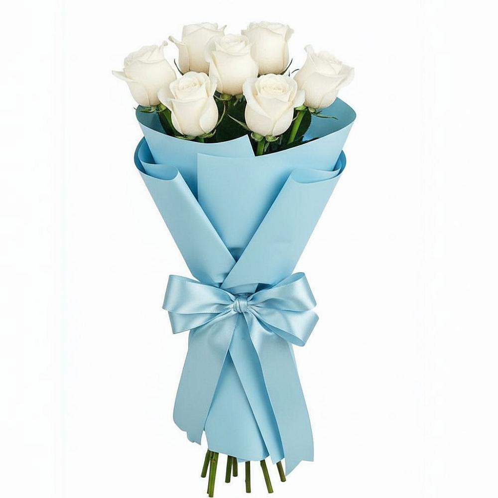 Букет 7 белых роз Проуд в Гвазде