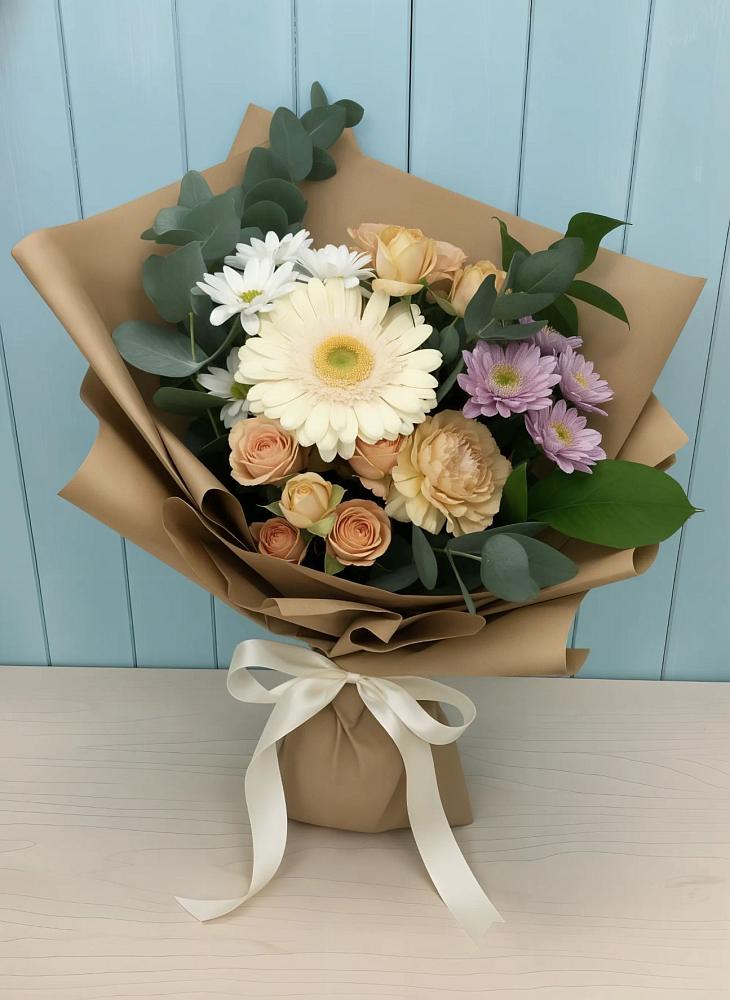 Букет цветов из: Герберы и Хризантемы в Гвазде