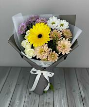 Букет цветов из:  Розы, Герберы и Хризантемы в Гвазде