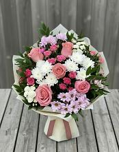 Букет цветов из:  Альстромерии, Гвоздики, Розы и Хризантемы #REPLACE_PRED# Гвазде