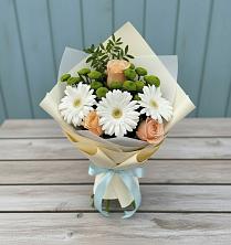 Букет цветов из:  Герберы, Розы и Хризантемы в Гвазде