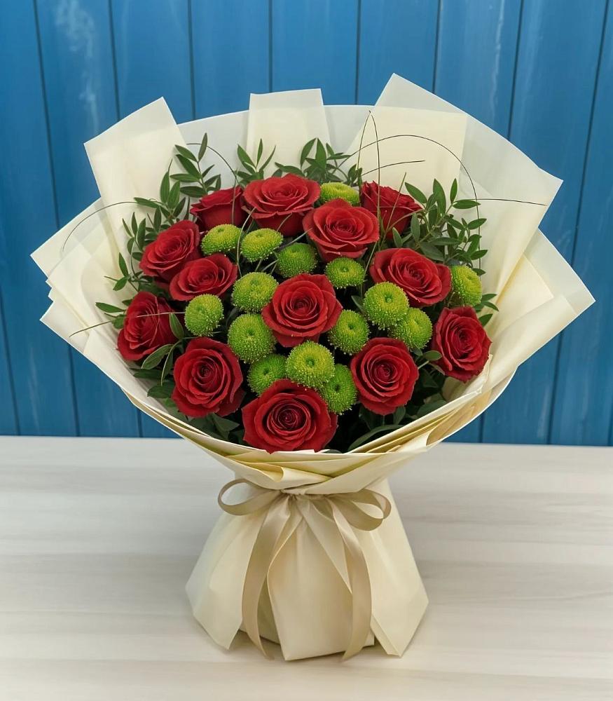 Букет цветов из: Розы и Хризантемы в Гвазде