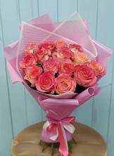 Букет 15 Розовых роз Равель в Гвазде